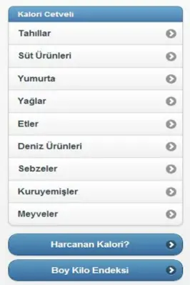 Kalori Cetveli android App screenshot 3
